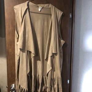 Tan Suede Fringe Vest